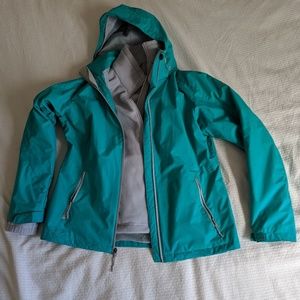 Columbia waterproof shell and fleece jacket